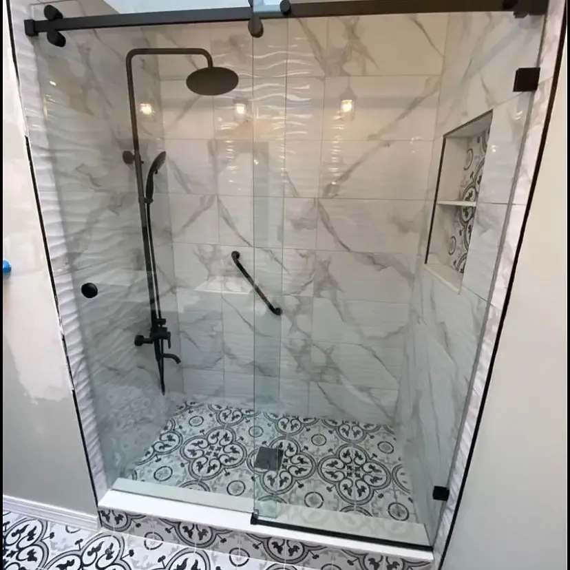 black and white bath